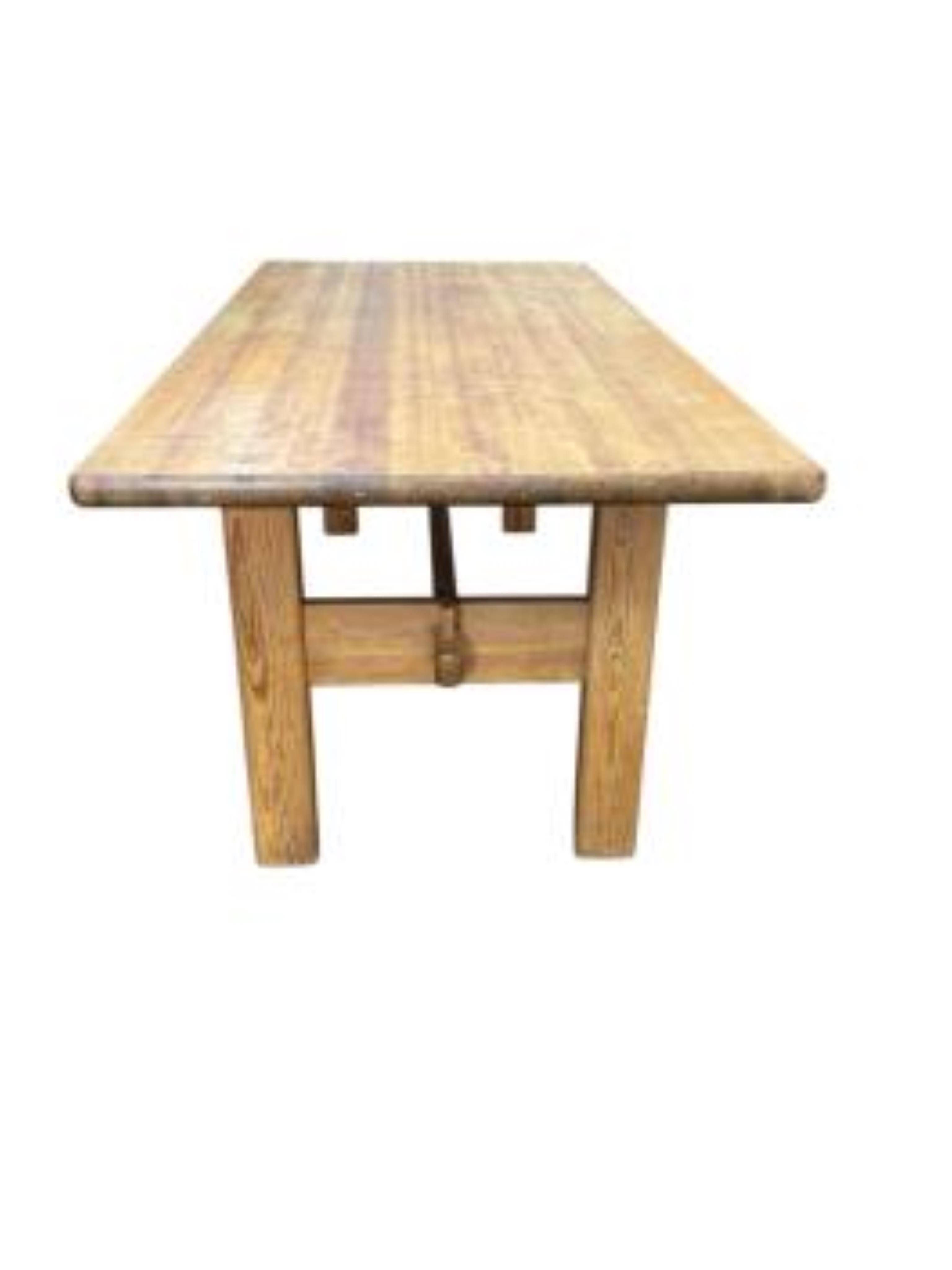 A modern rectangular pine refectory dining table, width 190cm, depth 90cm, height 72cm